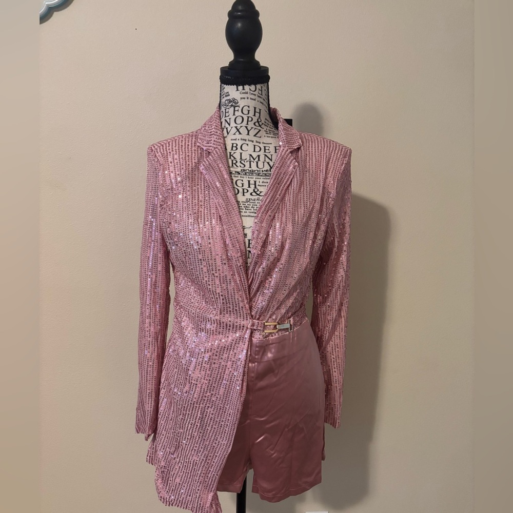 Pink Sequin Romper